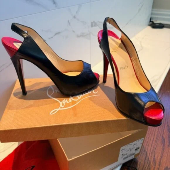 CHRISTIAN LOUBOUTIN ARCHITEK CAPRETTO NERO BLACK SIZE 9 - Picture 1 of 3